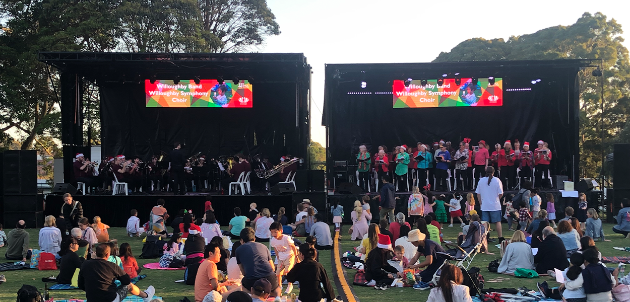 Value Audio Provide Trailer Stages & Production for Carols in Willoughby Park