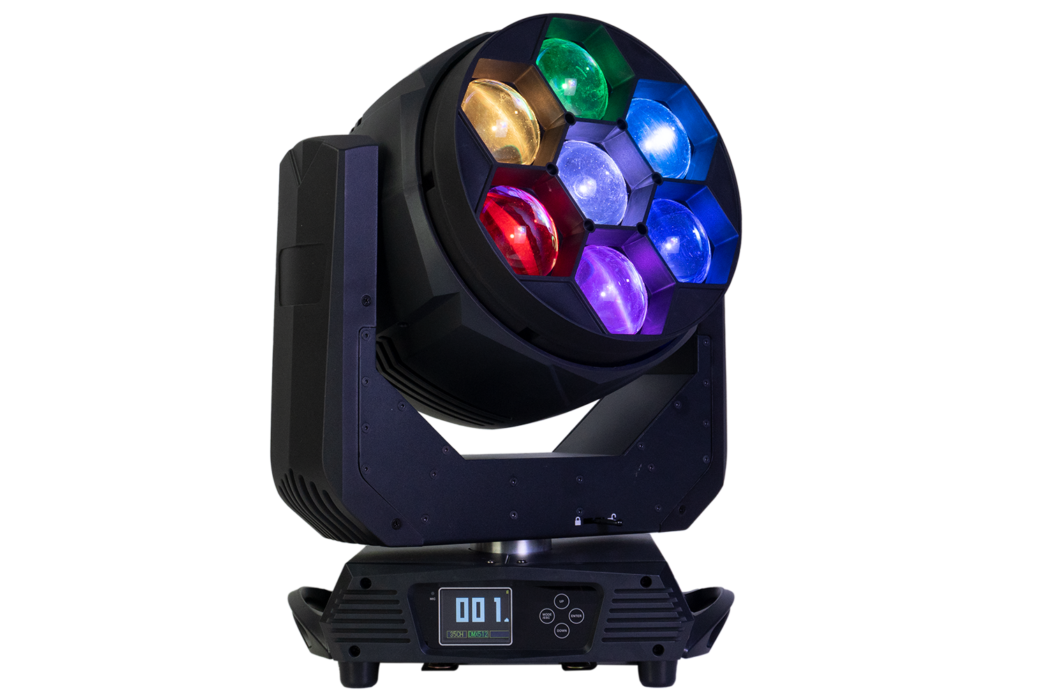 Event Lighting ENFORCER7X60BE moving head, front, multi colour