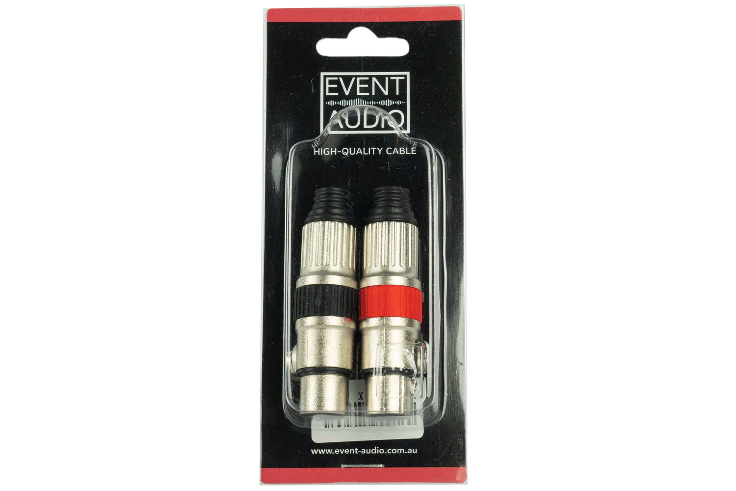 Event Audio XLRM - Pair of XLR 3 Pin Male Audio Plugs packaging 