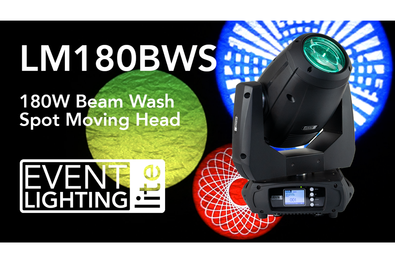 Event lighting Lite LM180BWS 180 Watt Beam Wash Spot hybrid Moving Head 