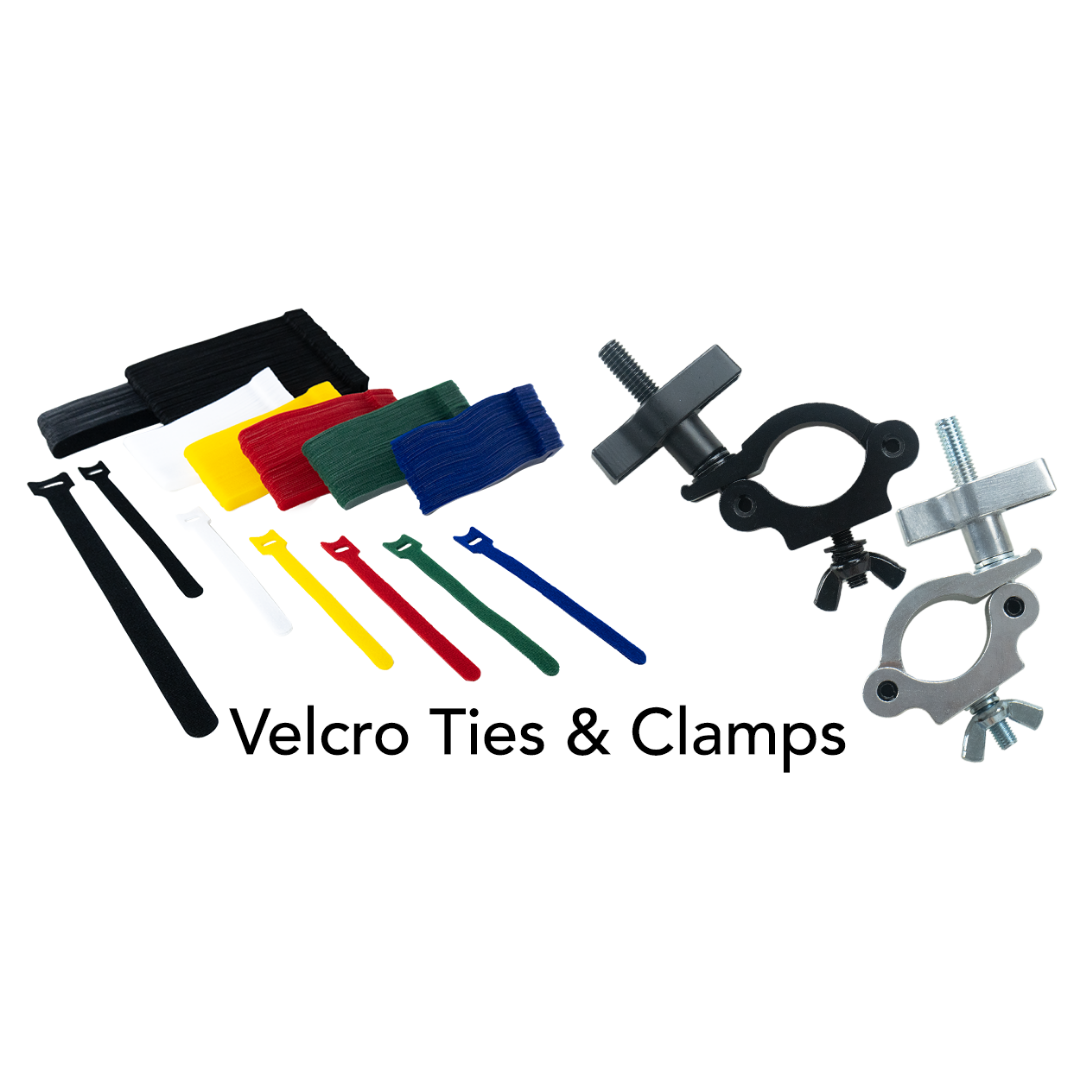 Event Lighting Accessories: Velcro Ties and Lighting Clamps In Stock