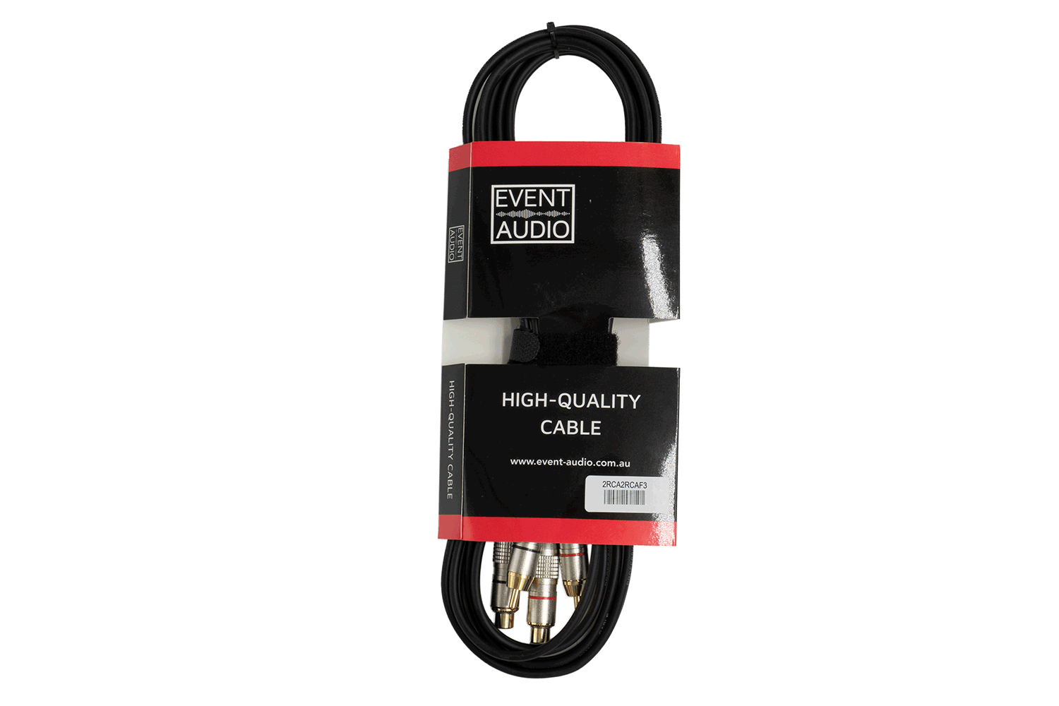 2RCA2RCAF3EL - 3m 2x RCA Male to Female Signal Lead - Red and Black Ring