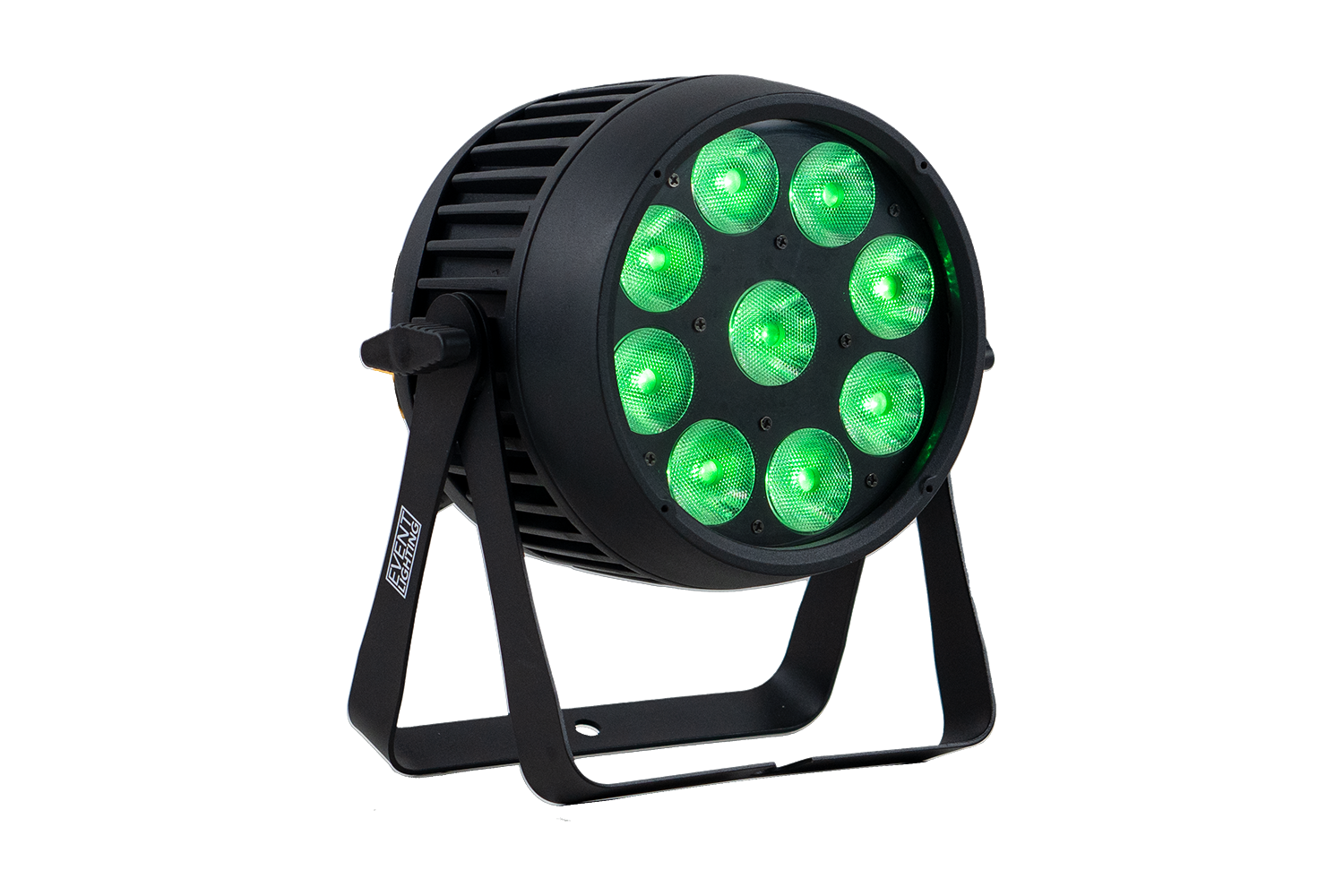 Event Lighting PAR9X15O front green 1500 × 1000px