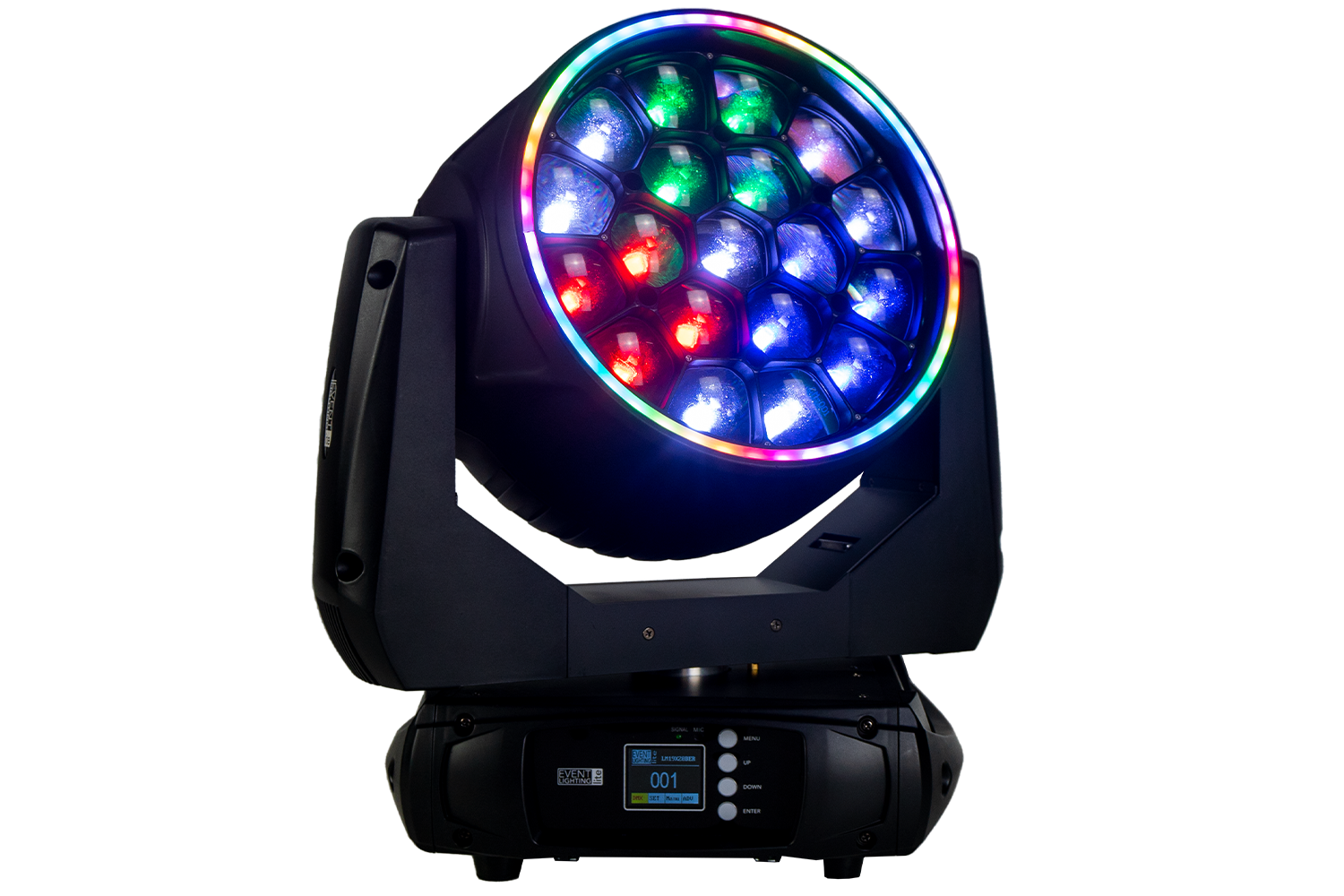 LM19X20BER - 19 x 20W RGBW Zoom Wash Head with Pixel Control and Ring Light
