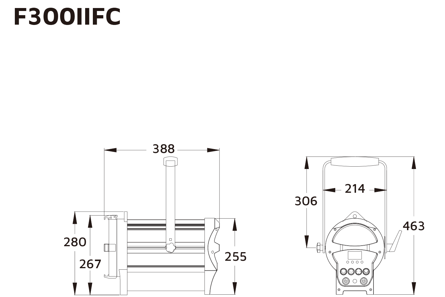 Event Lighting F300IIFC line drawings
