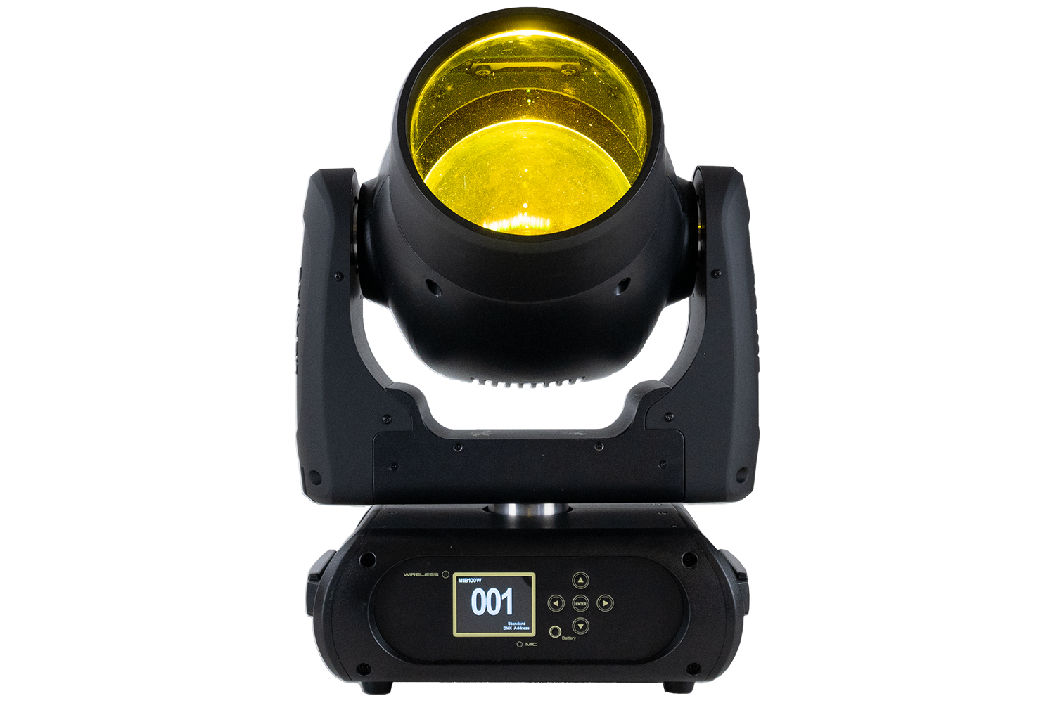 Event Lighting M1B100W Beam Moving Head, front, orange