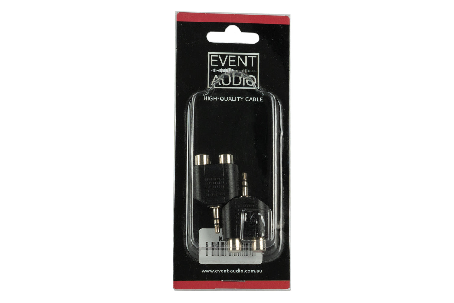 Event Audio MJ2RCAF - Pair of Mini Jack TRS male to 2x RCA female adaptors packaged product 
