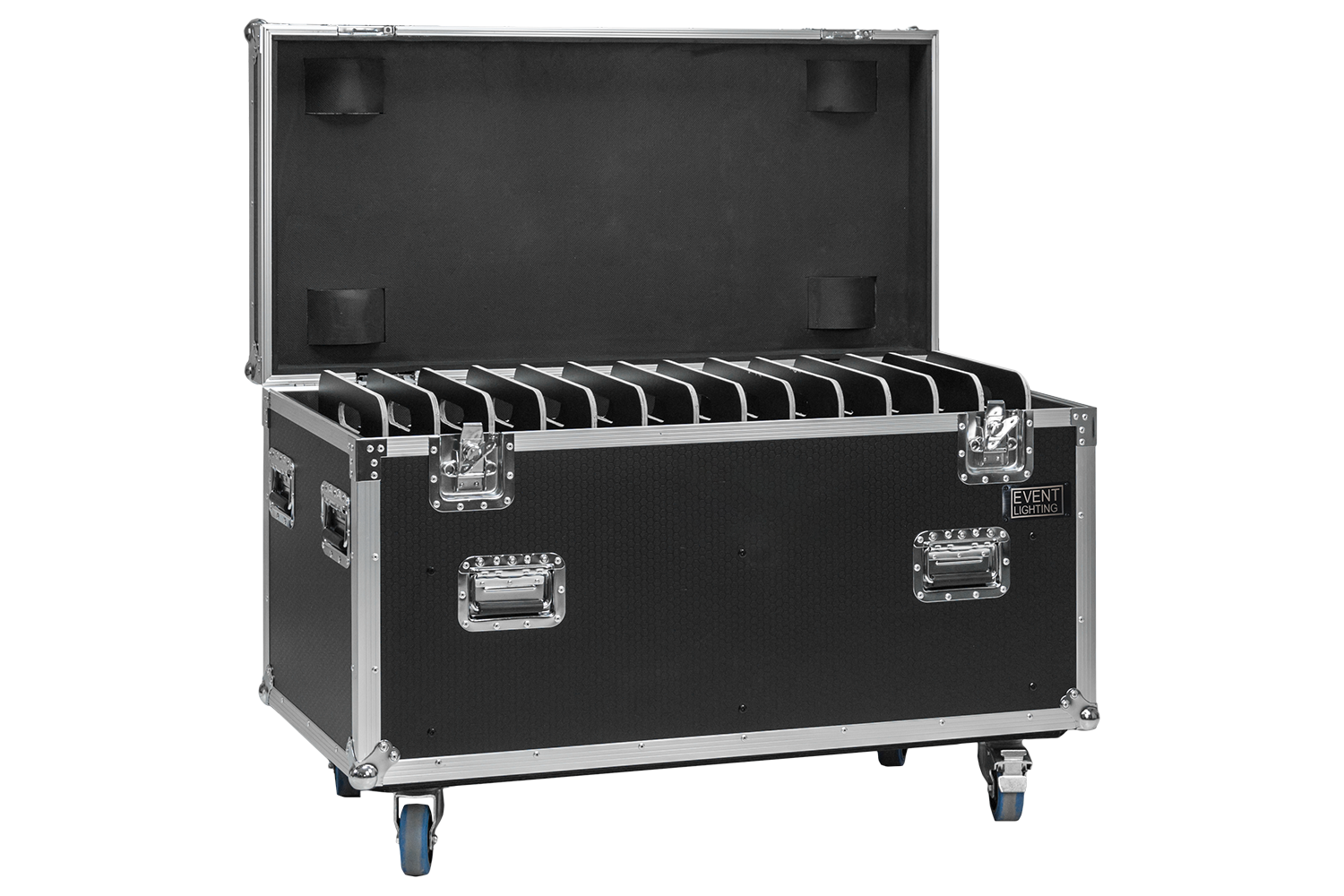 Event Lighting Road Case Packer PACK6X6X12 with dividers, front view
