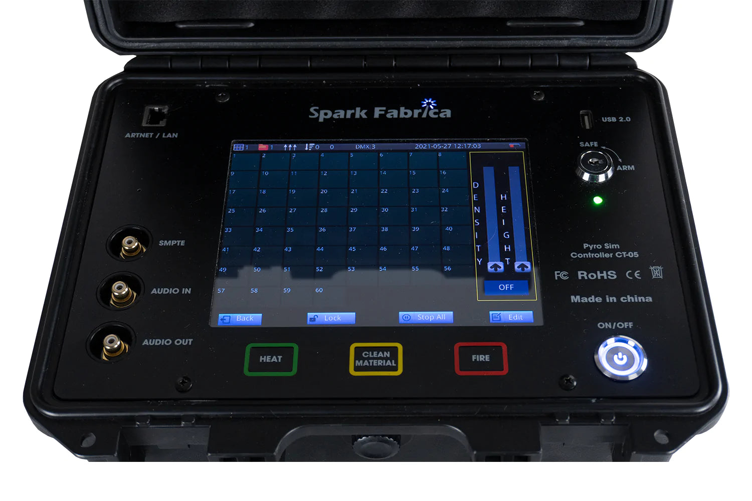 Spark Fabrica PYROSIMCON Controller, display