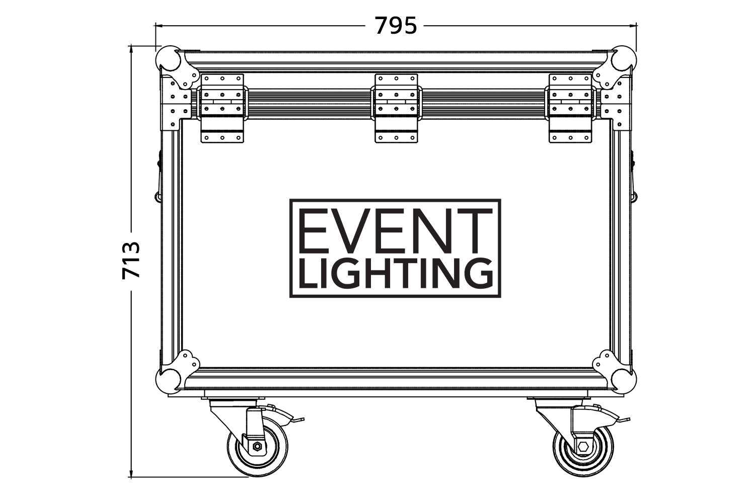 Event Lighting MCASE2LS - Road Case for Moving Head Rear View