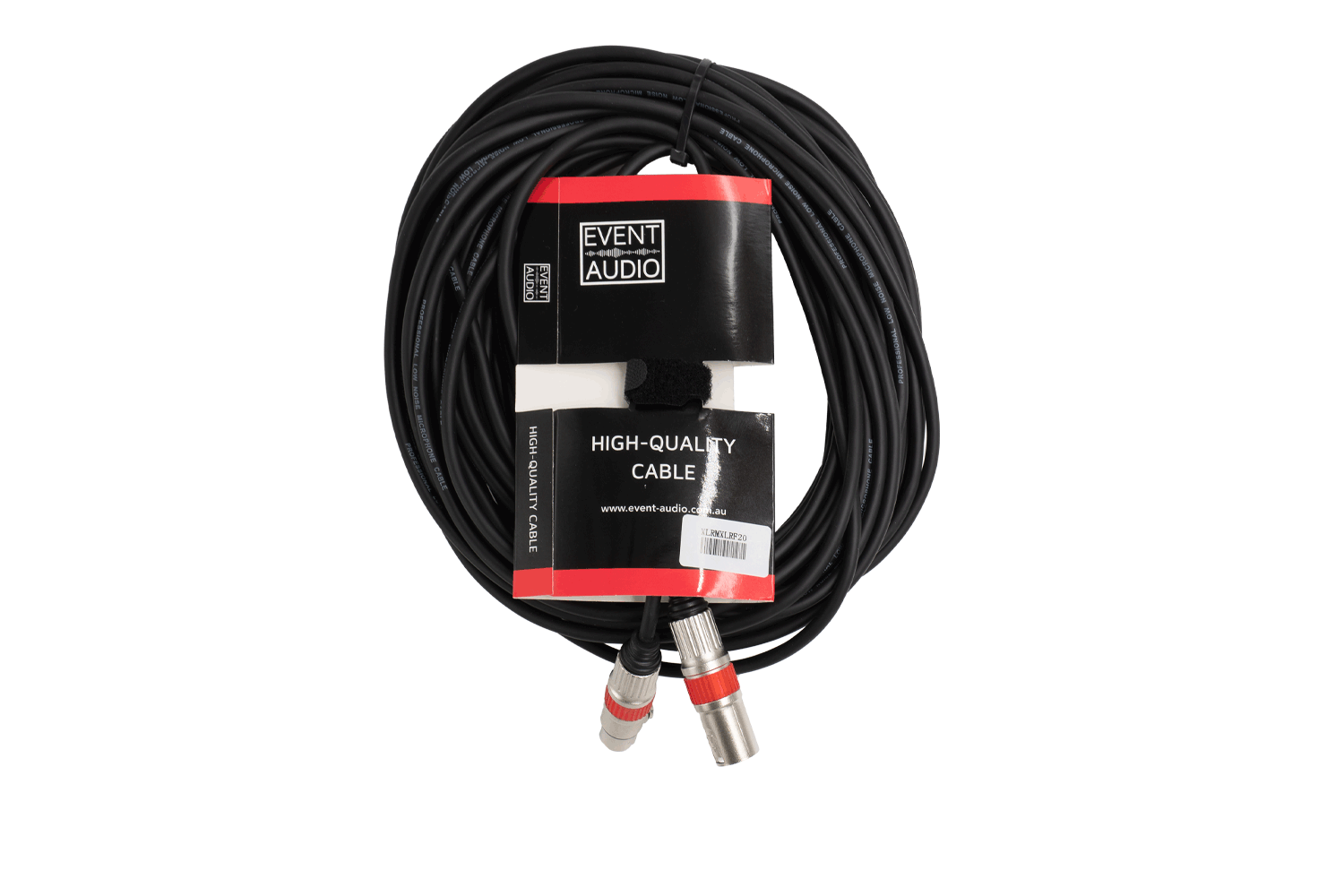 Event Audio XLRMXLRF20 - 20m XLR 3 Pin Male to Female Signal Lead - Red Ring packaged product 